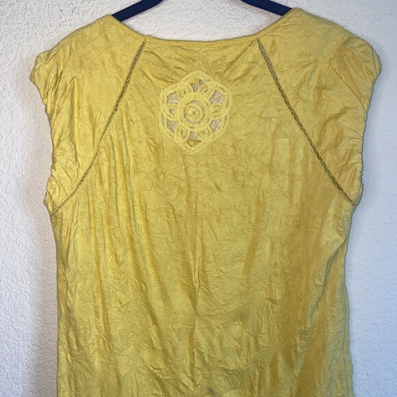 Zara Trafaluc dress yellow floral crochet lagen cottage M coquette boho - Picture 6 of 11